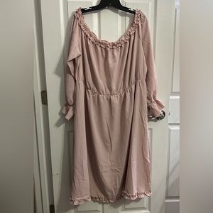 Shein Plus Size Off Shoulder Frill Trim Flounce Sleeve Dress w/o Belt 4X= 20|22W